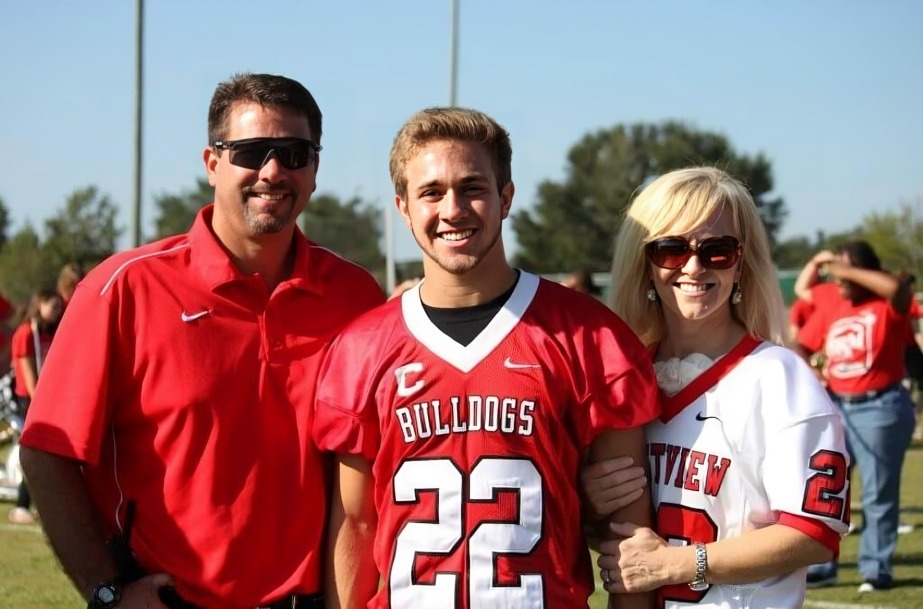 Tate Sweatt with his parents